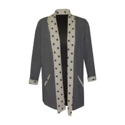 Kuschel-Baumwolle Hausjacke CASUAL Von Gattina -MAISON LEJABY Verkaufsgeschäft robe casual 384898 grau beige gattina 2