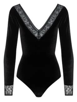 Langarm Samt-Body FLOQUI Schwarz Von Cadolle 12 Langarm Samt-Body FLOQUI Schwarz Von Cadolle -MAISON LEJABY Verkaufsgeschäft samt body velours floqui noir 4086dj cadolle 2