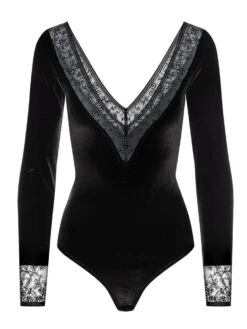 Langarm Samt-Body FLOQUI Schwarz Von Cadolle 11 Langarm Samt-Body FLOQUI Schwarz Von Cadolle -MAISON LEJABY Verkaufsgeschäft samt body velours floqui noir 4086dj cadolle 4