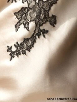 100% Seide Seidentop FLAVIA Mit Spitze Marjolaine -MAISON LEJABY Verkaufsgeschäft seide baccarat sand schwarz 1804 marjolaine 1