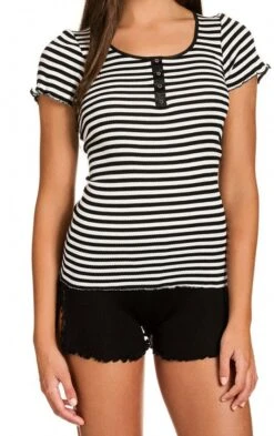 Seide-Baumwolle T-Shirt ARONA Gestreift Gattina 7 Seide-Baumwolle T-Shirt ARONA Gestreift Gattina -MAISON LEJABY Verkaufsgeschäft seide baumwolle kurzarm shirt 81202 schwarz weiss gattina 5 1