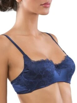 Seta Superior Stretchseide Balconette-BH VIGOROSO Von Cotton Club -MAISON LEJABY Verkaufsgeschäft seide bh 2va vigoroso dunkelblau seta superior cotton club