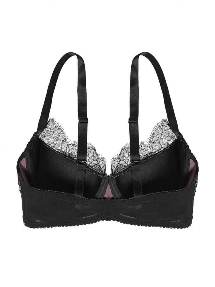 Seide Bügel-BH RAMA SOIE TOURBE Violett-schwarz Von Cadolle 6 Seide Bügel-BH RAMA SOIE TOURBE Violett-schwarz Von Cadolle – Bild 4