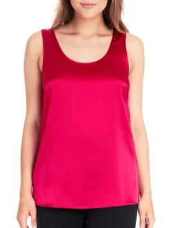 Seide Camisole Top SEDUZIONE DI SETA Von Gattina -MAISON LEJABY Verkaufsgeschäft seide camisole top 381486 himbeer rot flamingo seduzione di seta gattina