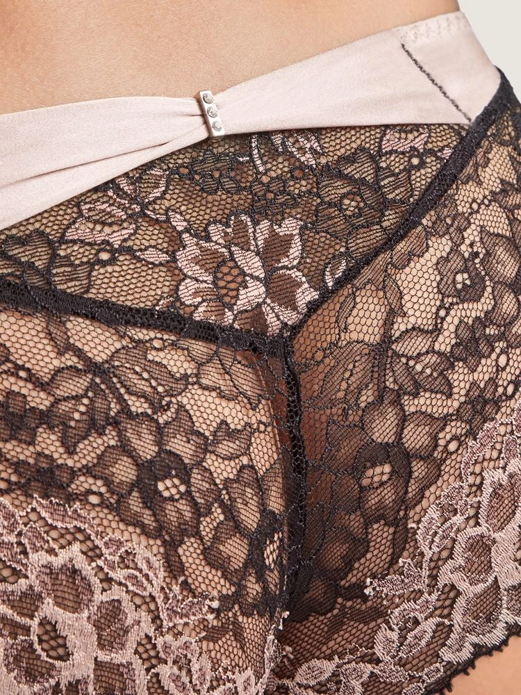 Seide Culotte St. Tropez FEMME GLAMOUR Altrosa-schwarz Von Aubade 8 Seide Culotte St. Tropez FEMME GLAMOUR Altrosa-schwarz Von Aubade – Bild 6