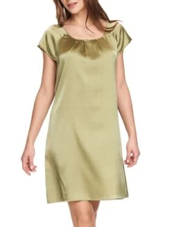 Seide Kurzarm Nachtkleid SEDUZIONE DI SETA Von Gattina -MAISON LEJABY Verkaufsgeschäft seide nachtkleid salbei 381423 gattina