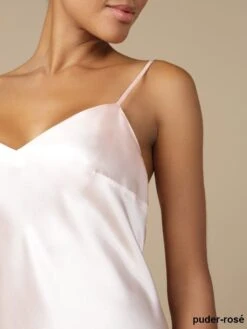 Seidentop 100% Seide ODON Elegant Von Marjolaine -MAISON LEJABY Verkaufsgeschäft seide puder rose oda odon odana soie unie marjolaine 2 1 2