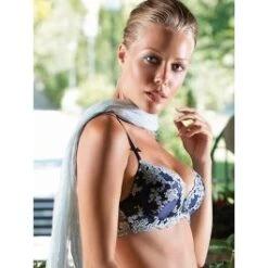 Seide Push-Up BH SETA Marine-aqua Von Ambra