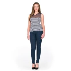 Seide-Baumwolle Camisole-Shirt ARONA Von Gattina -MAISON LEJABY Verkaufsgeschäft seide ringel top arona marine blau 81201 gattina