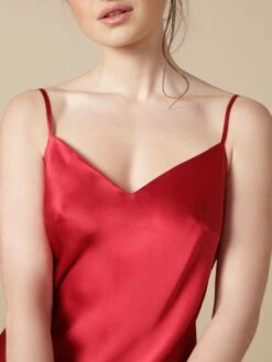 100% Seide Nachtkleid Lang SOIE ODANA Von Marjolaine -MAISON LEJABY Verkaufsgeschäft seide rot oda odon odana soie unie marjolaine