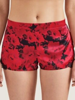100% Seide Shorts TOI MON AMOUR Mit Print Von Aubade -MAISON LEJABY Verkaufsgeschäft seide shorts qs61 1 opera rot schwarz 2 toi moi amour aubade 3
