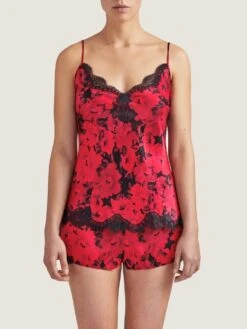 100% Seide Shorts TOI MON AMOUR Mit Print Von Aubade -MAISON LEJABY Verkaufsgeschäft seide shorts qs61 1 opera rot schwarz 4 toi moi amour aubade 3