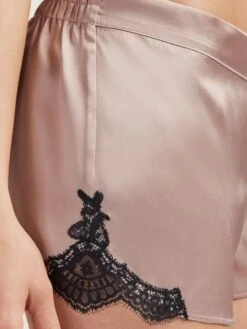 100% Seide Shorts TOI MON AMOUR Altrosa-schwarz Von Aubade -MAISON LEJABY Verkaufsgeschäft seide shorts qs61 sonate altrosa schwarz 5 toi moi amour aubade