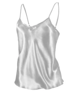 Seidentop SETA No. 6 Von Chiara Fiorini -MAISON LEJABY Verkaufsgeschäft seide spaghetti top gc184 silber chiara fiorini