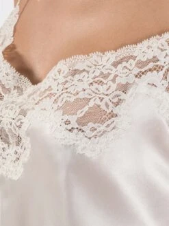 100% Seide Top CRÉPUSCULE SATINÉ Naturweiß Von Aubade -MAISON LEJABY Verkaufsgeschäft seide top crepuscule satinee vi38 nacre aubade 2