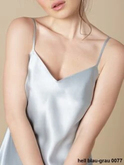 Seidentop 100% Seide ODON Satin Von Marjolaine -MAISON LEJABY Verkaufsgeschäft seide top soie oda hell blau grau marjolaine 2 3 1 1 1