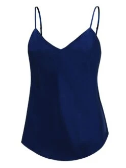 100% Seide Trägertop KLASSIK SATIN Mit Druck Oder Uni Von Eva B. Bitzer -MAISON LEJABY Verkaufsgeschäft seide traegertop 27318213 dunkelblau bitzer 1 1 1