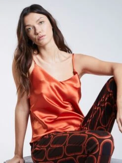 100% Seide Trägertop KLASSIK SATIN Mit Druck Oder Uni Von Eva B. Bitzer -MAISON LEJABY Verkaufsgeschäft seide traegertop 27318213 ginger bitzer 1 1 1