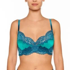 Seide Triangel BH ADRIANA Von Millesia -MAISON LEJABY Verkaufsgeschäft seide triangel bh adriana m1325 tuerkis blau millesia lingerie