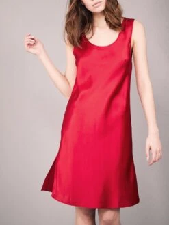 100% Seide Träger-Unterkleid KLASSIK SATIN Von Eva B. Bitzer -MAISON LEJABY Verkaufsgeschäft seide unterkleid 27318378 rot eva bitzer 1 1