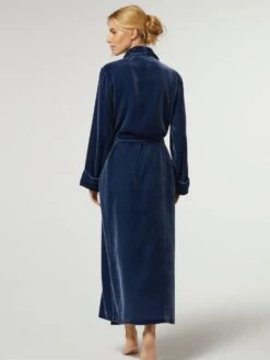 Seide-Viscose Samt Morgenmantel Lang DANIELA Von Vivis -MAISON LEJABY Verkaufsgeschäft seidensamt morgenmantel lang v00039 daniela nachtblau vivis 1
