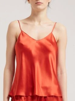 Seidentop CARLA 100% Seide Uni Von Vivis 24 Seidentop CARLA 100% Seide Uni Von Vivis -MAISON LEJABY Verkaufsgeschäft seidentop carla v0001 paprika vivis 5 1