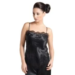 Seiden-Longtop JARDIN Calais Spitze Marjolaine -MAISON LEJABY Verkaufsgeschäft seidentop jardin schwarz marjolaine 1 1 1 1