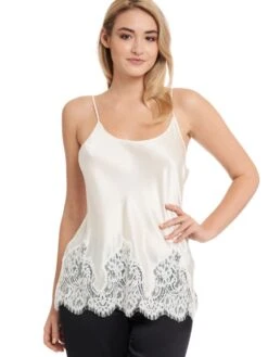 Seidentop MAILIN Mit Spitze Von Gattina 9 Seidentop MAILIN Mit Spitze Von Gattina -MAISON LEJABY Verkaufsgeschäft seidentop mailin champagner 393380 gattina