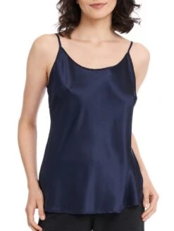 Seidentop SEDUZIONE DI SETA Von Gattina Satin -MAISON LEJABY Verkaufsgeschäft seidentop navy dunkelblau 381480 seduzione di seta gattina 2 1 1