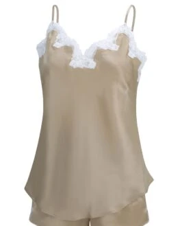 100% Seidentop SATIN + LACE Kurz Von Eva B. Bitzer -MAISON LEJABY Verkaufsgeschäft seidentop satin lace 29314413 skin weiss bitzer 1