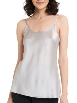 Seidentop SEDUZIONE DI SETA Von Gattina - Viele Farben -MAISON LEJABY Verkaufsgeschäft seidentop silber 381480 seduzione di seta gattina