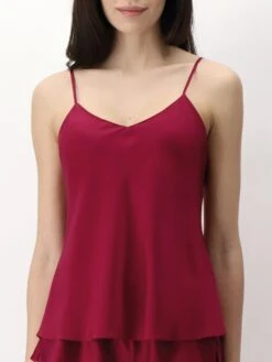 Seidentop 100% Seide CLASSICO Von Luna Di Seta - Viele Farben -MAISON LEJABY Verkaufsgeschäft seidentop vlst08005 rouge luna di seta 3