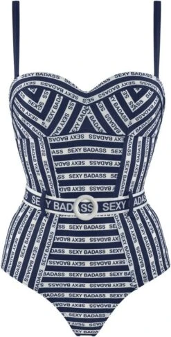 Badeanzug SEXY BADASS Blau-weiss Von Marlies Dekkers -MAISON LEJABY Verkaufsgeschäft sexy badass badeanzug blau weiss 35024 b 2 marlies dekkers 4 1