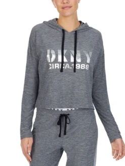Kurz-Hoodie THE WARM UP Von DKNY Sleepwear 15 Kurz-Hoodie THE WARM UP Von DKNY Sleepwear -MAISON LEJABY Verkaufsgeschäft shirt 07 yi2022401 036 dark grey 0112 dkny