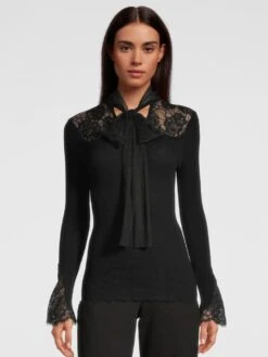 Merinowolle-Seide KRAGEN-SHIRT Gerippt Schwarz Von Oscalito 9 Merinowolle-Seide KRAGEN-SHIRT Gerippt Schwarz Von Oscalito -MAISON LEJABY Verkaufsgeschäft shirt langarm chantilly spitze schwarz 6644 oscalito