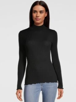 Merinowolle-Seide Mockneck Shirt Gerippt Basic Von Oscalito 10 Merinowolle-Seide Mockneck Shirt Gerippt Basic Von Oscalito -MAISON LEJABY Verkaufsgeschäft shirt langarm mockneck basic ripp schwarz 3429 oscalito 6 1