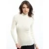 Merinowolle-Seide Mockneck Shirt Gerippt Basic Von Oscalito 1 Merinowolle-Seide Mockneck Shirt Gerippt Basic Von Oscalito -MAISON LEJABY Verkaufsgeschäft shirt langarm mockneck basic ripp weiss 3429 oscalito 2