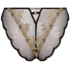 Tüll Slip DEESSE EN GLAM Von Lise Charmel -MAISON LEJABY Verkaufsgeschäft slip verfuehrung stickerei ach0715 schwarz gold deesse en glam lise charmel