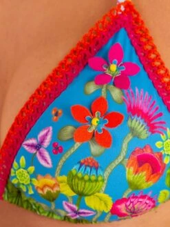 Triangel-Bikini JUNGLE ATTITUDE Blau Von Pin-Up Stars -MAISON LEJABY Verkaufsgeschäft slip bikini pb010f blau jungle pin up stars 5