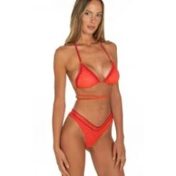 Triangel-Bikini TRAFORATA Orange-pink Von Pin-Up Stars