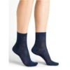 Damen Seidensocken Blumenmuster Aus 71% Seide Von Bleuforêt -MAISON LEJABY Verkaufsgeschäft soeckchen seide spitze 6272 blue jeans