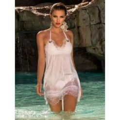 Neckholder Strandkleid WHITE LACE Von Cotton Club Mare