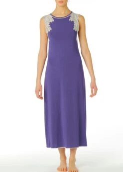 Negligee Lang ZOE Blau-lila Aus Modal Von Imec -MAISON LEJABY Verkaufsgeschäft spitze nachtkleid 70545 lila creme imec