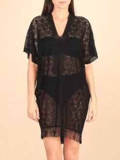 Spitze Strandtunika YLEE 23 Uni Von Pain De Sucre -MAISON LEJABY Verkaufsgeschäft strand tunika ylee spitze schwarz pain de sucre 2 2