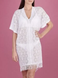 Spitze Strandtunika YLEE 23 Von Pain De Sucre -MAISON LEJABY Verkaufsgeschäft strand tunika ylee spitze weiss pain de sucre