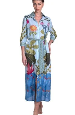 Strandkleid JUNGLE ATTITUDE Von Pin-Up Stars -MAISON LEJABY Verkaufsgeschäft strandkleid jungle attitude blau pa111a pin up stars 2