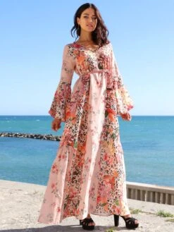 Seidenbatist Strandkleid FANTASIA ROSA Von Laetitia Beachwear -MAISON LEJABY Verkaufsgeschäft strandkleid seidenbatist rosa g142 laetitia beachwear 3