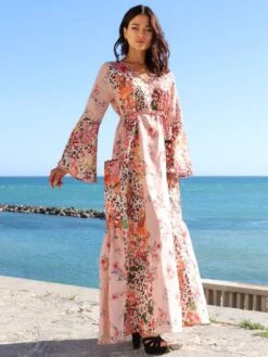 Seidenbatist Strandkleid FANTASIA ROSA Von Laetitia Beachwear -MAISON LEJABY Verkaufsgeschäft strandkleid seidenbatist rosa g142 laetitia beachwear 4 1