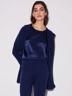 Strickjacke WOLLMIX Mit Knöpfen Von Chiara Fiorini -MAISON LEJABY Verkaufsgeschäft strickjacke wollmix blu cf1338 chiara fiorini 3