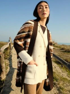 Strickjacke WOLLMIX Mit Knöpfen Von Chiara Fiorini -MAISON LEJABY Verkaufsgeschäft strickjacke wollmix panna cf1338 chiara fiorini 2 1